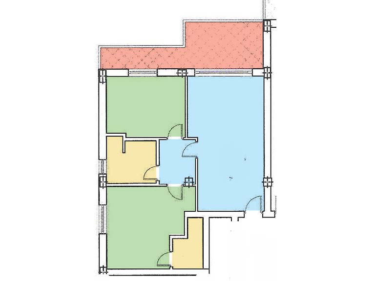 Executive three-room plan